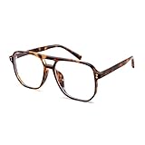 FEISEDY Retro 70er 80er Blaulichtfilter Brille Damen Ohne Stärke Herren Computerbrille B2866