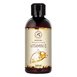 Vitamin E Öl 250ml - Tocopherol - Vitamin E Tropfen - Trägeröl - Basisöl - Hautöl - Pflege für Gesicht - Nägel - Hände - Haare - Massage - Körperpflege - Kosmetik Öl - Antiaging Pflegeöl