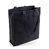 Cottonbagjoe Jutebeutel aus strapazierfähigem Jeansstoff mit Seiten- und Bodenfalte, unbedruckt, mit zwei langen Henkeln, Größe: 38x42x10cm