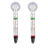 Aquarium Thermometer, 2pcs Schwimmendes Aquariumglas-Thermometer Mit Saugnetshale,schwimmendes Fischtankthermometer Für Salzwasserreptilienraum Im Freien Im Innenhaus