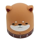 Kichvoe Küchen Countdown Timer 60 Minuten Mechanisch Shiba Inu Hund Figur als Lernhilfe für und Kochhilfe im Haushalt