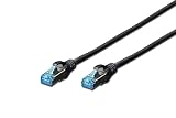 DIGITUS LAN Kabel - Cat 5e - 1m - CCA Netzwerkkabel Mit RJ45 - Geschirmt - Kompatibel zu Cat-6 - Schwarz