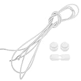 COMPUKAS Reflektierende Elastische Schnürsenkel 120cm Weiß Verschleißfest Flexibel Outdoor Sportschuhe Freizeitschuhe Schnürsenkel ohne Binden 1 Paar