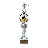 Zelaro Pokal Fußball | 31cm Pokal mit Gravur Wunschtext – Siegerpokal | Siegerfigur Champion als Trophäe Fussball | Ideal für Kinder und Turniere