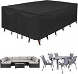Loungemöbel Abdeckung 120x80x40cm Abdeckung für Gartenmöbel Wasserdicht 420D Oxford Gewebe Abdeckhauben für Möbelsets,Winterfest Tisch Abdeckplane Schutzhülle für Gartentisch Sitzgruppe