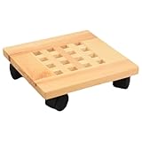 Supvox Robuster Blumenroller mit Universalrädern Pflanzenroller für Innen Außen Stabiles Pflanzentransportbrett mit Erhöhtem Wasserablauf für Schwere Blumentöpfe und Große Kübel