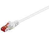 Goobay 92760 CAT 6 Kabel Lan Netzwerkkabel für Gigabit Ethernet S-FTP doppelt geschirmtes Patchkabel mit RJ45 Stecker, 3m, Weiß