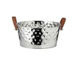 EDZARD Champagnerschale Gideon (39 x 29 cm, H 19 cm) vernickelt, gehämmert – Große Schale, Sektkühler, Flaschenkühler, Weinkühler für bis zu 5 Flaschen, Getränkekühler, Bowleschale