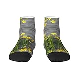 POKIKKJH Gerader Strauß Narzissen-Sportsocken, geeignet für Damen und Herren, für alle Jahreszeiten, Freizeitsport und den täglichen Gebrauch, Sockenlänge 30 cm, geeignet für Schuhgrößen 36 bis 45, 2