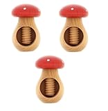 NEUSTANLO | Nussknacker 3er Set | Fliegenpilz Design in Rot | massives Buchenholz | Schraubgewinde | klassischer Charme | ideal für Walnüsse und Haselnüsse