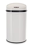 Echtwerk Abfalleimer, Mülleimer mit Sensor, elektrischer Müllbehälter, Infrarot Bewegungssensor, Korpus aus Edelstahl, Fassungsvermögen 30 Liter, brushed, INOX White