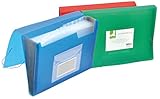 Q-Connect Fächermappe Organizer mit Gummiband / 6 Fächer/Trennstreifen/Taschen/PP/Dokumentenmappe A4 / Mischung von Farben/hat Fächer mit Indexfenstern und Indexen