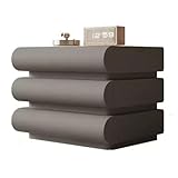YHWKGZ Nachttisch aus Holz, mit hochwertigem Leder umwickelter Nachttischc, Nachtschrank mit versteckten Griffen, geeignet for Schlafzimmer, Büro(Light Grey)