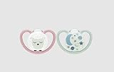 NUK Space Night Silikon-Schnuller 6-18M, 2 St, blau/mint