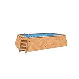 Pool mit Holzverkleidung K2O 490x293x110 cm Sandfilteranlage 3.028 L/S mit Leiter