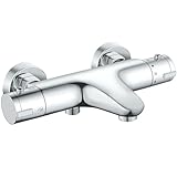 Badewannenarmatur mit Thermostat, Rainysprit Duscharmatur Thermostat Wannenarmatur, Mischbatterie Badewanne mit Thermostat, Badewannenarmatur Mischbatterie für 2 Verbrauche, Chrom