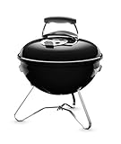 Weber Smokey Joe Original Holzkohlegrill, Ø 37cm Grillfläche, portabeler BBQ Grill, porzellanemaillierten Deckel & Kessel - Schwarz (1111004)