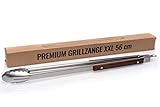 XXL Grill-Zange - extra lang 56 cm Edelstahl mit Echtholz Griff inkl. Aufhänge-Öse BBQ Besteck Küche