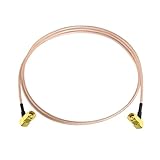 Superbat SMA Kabel 1m - WLAN Antenne Verlängerungskabel,50 Ohm Doppelabschirmung Antennenkabel,Dual SMA Winkelsteckverbinder für 4G LTE Wifi Router Gateway Handy SDR USB Dongle Empfänger