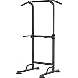sogesfurniture Power Tower, Dip Station, multifunktionale Kraftstation Kraftturm Trainingsgerät mit Klimmzugstange, höhenverstellbar von 165-210cm, BHEU-PSBB005