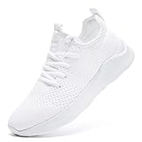 LANGFEUU Damen Turnschuhe Sneaker Schuhe Sportschuhe Laufschuhe Tennisschuhe Outdoor Running Walkingschuhe Straßenlaufschuhe rutschfest Atmungsaktiv Leichtgewichts Weiß 39