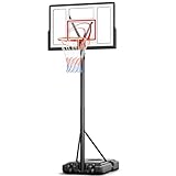 Basketballkorb Outdoor 305 cm,Basketballkörbe mit Ständer,Basketballkorb Höhenverstellbar 135-305cm,Transportable Korbanlagen Kinder Teenager Erwachsene
