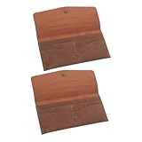 minkissy 2 Stück Retro Leder -Brieftasche Kreditkartenorganisator Brieftasche für Kartenhalter Vintage -Brieftasche Kreditkarteninhaber Visitenkartenetui PU-Leder Brown