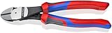 KNIPEX 74 22 200 Kraft-Seitenschneider mit Comfort-Griffen schwarz atramentiert 200 mm