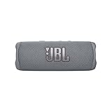 JBL Flip 6 Bluetooth Box in Grau – Wasserdichter, tragbarer Lautsprecher mit 2-Wege-Lautsprechersystem für kraftvollen Sound – Bis zu 12 Stunden kabellos Musik abspielen