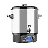 Klarstein Biggie Digital - Einkochvollautomat, Einkochtopf, elektrisch, 27 Liter, 2000 Watt, Timer, Abschaltautomatik, Display mit Zeit- und Temperatur-Anzeige, Ablaufhahn, Edelstahl, silber