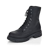 Rieker Damen Biker Boots Z9120, Frauen Stiefeletten,uebergangsschuhe,uebergangsstiefel,flach,Stiefel,Bootee,Booties,schwarz (00),38 EU / 5 UK