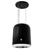 CIARRA CBCB4833 A+ Inselhaube Umluft Dunstabzugshaube Insel Freihängend 48cm 550m³/h mit Smart Wi-Fi App 4 Stufen Booster Glas Inselabzugshaube CBCF003 Kohlefilter Schwarz