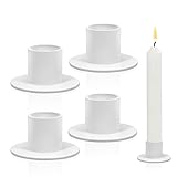 Kerzenhalter für Stabkerzen,4 Stück Weiß Stabkerzenhalter,Kerzenständer Metall,Candle Holder,Kerzen Ständer,für Party, Hochzeit, Jubiläum Dekoration,Themed Party Supplies-01