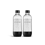 SodaStream DuoPack Tritan 1L Ersatzflaschen für alle gängigen Wassersprudler mit Kunststoff-Flaschen mit Schraubgewinde, 2X 1 L PET-Flasche, Schwarz