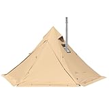 KingCamp Torino 2 Tipi Zelt für 1-2 Personen, Spitzdachzelt mit Schornstein, Indianerzelt für Camping, UV-Schutz Firstzelt, Pyramidenzelt, Campingzelt, Familienzelt