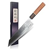 Kitory Japanisches Kiritsuke-Messer Kochmesser 20cm, Profi Küchenmesser mit Holzgriff, Klingen aus 9CR18MOV Hochwertigem Kohlenstoffstahl, Inklusive Geschenkbox - Profi Serie