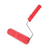 Holibanna Geprägte Walze tapetenrolle dekorative Kunstwalze Prägefarbroller Rollenpinsel Musterrolle malen dekorative Texturwalze strukturierte Walze Strukturwalze für Decken Gummi rot