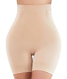 SIMIYA Bauchweg Unterhose Damen Hohe Taille Bauch Weg Shapewear Miederhose mit Bein Shaping Unterhose stark formend Miederpant Nahtlose(Beige,L)