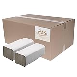 Enpack Pakla - 5000 Blatt Papierhandtücher Grau - 1-lagig 25 x 23 cm ZZ-Falz Natur- All Zweck Papiertücher - Spender tauglich - Einweghandtücher - Einmalpapier - Einweg Faltpapier Einmalhandtücher