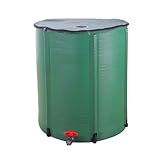 LEADZM 380 Liter Faltbar Regentonne, Tragbarer Wasserauffangbehälter, Regenwassertonne mit Filter Zapfhahn Überlaufset, Regenwassersammelsystem Fallrohr, Regenwassertank