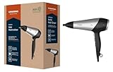 GRUNDIG HD 6080 L Haartrockner 2200 W, Föhn, Ionen Funktion, 3 Temperatur- und 2 Luftstromstufen, Kaltstufe, Keramikbeschichtung, 1,8 m Kabel, Schwarz/Silber