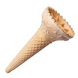 Bazko Europäisches Eishörnchen | Knuspertüte mit Wellenrand 13 cm / 6,6 cm | 260 Stück | halbsüße Eiswaffeln Hörnchen für Softeis, Gelato, Sorbet | vegan