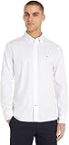 Tommy Hilfiger Herren Hemd Core 1985 Flex Oxford Langarm, Weiß (White), XL