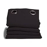 Moondream DecibelControl™ Akustikvorhang 3in1 | Lärmschutz | Thermoisolierung Winter+Sommer | 100% Verdunkelung | Patentierte Technologie | EU Herstellung | Ösen | Schwarz MC710 | 140B x 260H cm