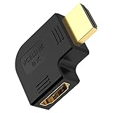 VCELINK 8K HDMI Winkelstecker, HDMI 270 Grad Winkel, HDMI 2.1 Kabel Abgewinkelt Stecker auf Buchse, 8K@60Hz / 4K@120Hz, eARC, HDR, Dolby für Wandmontage TV/Laptop/Roku Stick/PS5