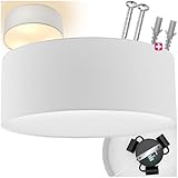 tectake® Lampe, Deckenlampe, Deckenleuchte mit Lampenschirm aus Textil, Leinenoptik, Hängelampe, Deckenlampe für Jugendzimmer, Wohnzimmer, als Küchenlampe, Esszimmerlampe oder Flur Licht - weiß