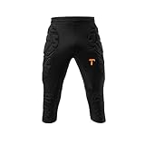 T1TAN 3/4 Torwarthose schwarz- 100% Polyester - Gepolstert an der Hüfte und an den Knien - Optimal für Trainingseinheiten - Größe L