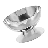 KOCKSHION Edelstahlbecher edelstahlschüsseln edelstahlnapf snack bowl dessert schälchen Nachtisch Dessertbecher mit Deckel metall schüssel Dessert-Servierplatte Rostfreier Stahl Silver