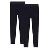 Heatex Kinder Thermo Leggings mit Fleece Blickdicht (2 Pack) Schwarz 152-164