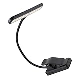 Milisten Clip Klavierlampe mit Dimmbaren Leds Wiederaufladbar und Tragbar für Notenblätter und Stabil und Augenschonend Verstellbarer Clip bis Weich Gepolstert